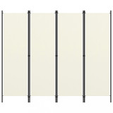 Paravan de cameră cu 4 panouri, alb crem, 200 x 180 cm, vidaXL