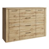 Cumpara ieftin Comoda MDF/DTD stejar navarra Dorsi 135x41x 94.6 cm