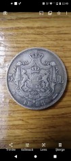Moneda argint regele Carol,an 1883 foto