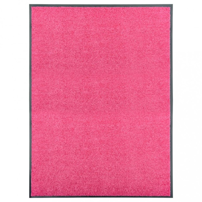 vidaXL Covoraș de ușă lavabil roz 90x120 cm