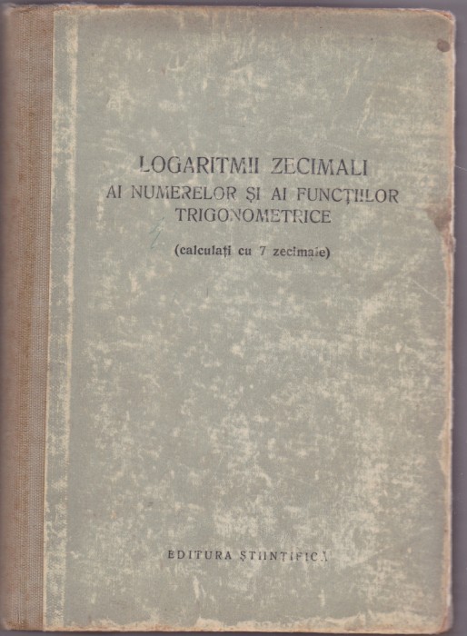 Logaritmii Zecimali Ai Numerelor Si Ai Functiilor Trigonometrice