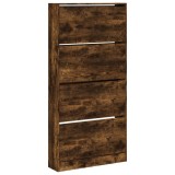 Cumpara ieftin Pantofar cu 4 sertare rabatabile, stejar fumuriu, 80x21x163,5cm