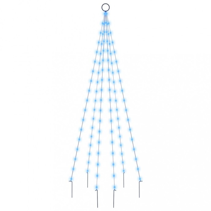 Brad de Craciun pe catarg, 108 LED-uri, albastru, 180 cm