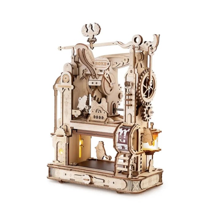 Puzzle 3D Presa de Tipar Clasică, 303 piese, lemn