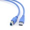 CABLU USB GEMBIRD pt. imprimanta, USB 3.0 (T) la USB 3.0 Type-B (T), 1.8m, conectori auriti, albastru, &quot;CCP-USB3-AMBM-6&quot; (timbru verde 0.08 lei)