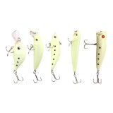 Cumpara ieftin Set Vobler 5 piese Fluorescent pentru pesti pradatori, AVX-AG103C