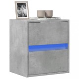 VidaXL Comodă TV de perete cu lumini LED, gri beton, 41x31x45 cm