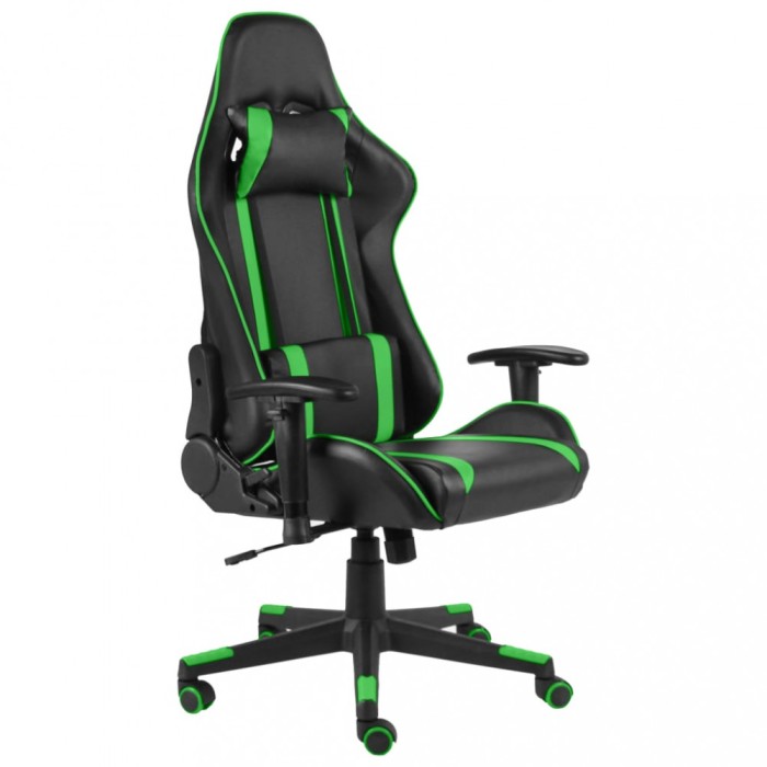vidaXL Scaun de jocuri pivotant, verde, PVC