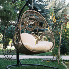 Balansoar de Gradina cu un singur loc Naso, Negru, 110 X 196 X 110 Cm