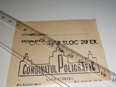 ETICHETA VECHE -COMBINATUL POLIGRAFIC CASA SCANTEII - BON COMANDA CALENDAR foto