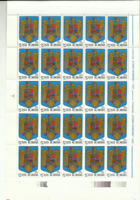 Romania MNH 1992 - emisiunea &amp;quot;Stema Romaniei&amp;quot; - LP 1302 (set 2 coli) foto