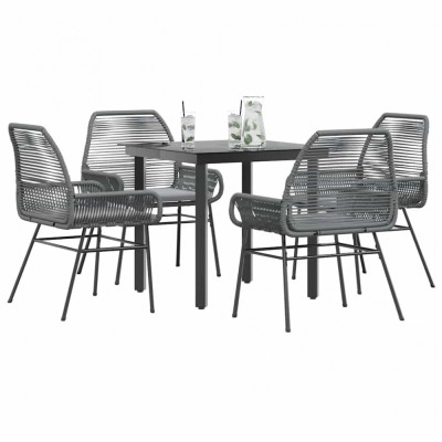 Gossi set de sufragerie de gradina 5 piese sticla poliratan gri foto