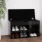 vidaXL Pantofar cu pernă, negru extralucios 80x30x47cm, lemn prelucrat 326766