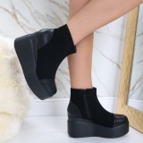 Cumpara ieftin Ghete Dama Imblanite Negre din Piele Ecologica Intoarsa Sadica, 39