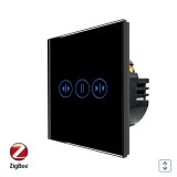 Cumpara ieftin Intrerupator pentru rulouri cu touch din sticla Luxion, Zigbee Tuya, negru