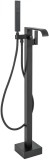 Baterie cada freestanding REA Carat Negru, design modern, montare pe pardoseala