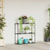 vidaXL Stand pentru plante cu 3 niveluri Negru 100 x 32 x 102 cm Oțel 42021341