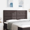 Tăblie pat capitonată cu nasturi, maro &icirc;nchis, 180 cm, textil