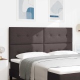 Tăblie pat capitonată cu nasturi, maro &icirc;nchis, 180 cm, textil