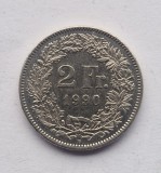 Elvetia 2 Francs 1990 franci _ moneda nichel km # 21a