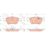 Placute frana Mercedes Clasa C, 1993-2000, Clk, 1997-2002, Clasa E, 1995-2003, Klasa C Estate, 1996-2001, Clasa E Estate, 1996-0, TRW