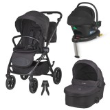 Carucior modular 4in1 Coccolle Serry Jet black cu Scoica auto iSize Coccolle Knox Black si Baza isofix iSize Coccolle Knox FitLine Training