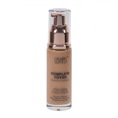 Fond de Ten Lichid, Ushas, Complete Cover, Capacitate 30ml, Acoperire Maximă, Cu Pompa Aurie foto