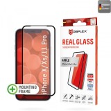 Folie de protectie Ecran Displex Real Glass pentru Apple iPhone 11 Pro / XS / X, Sticla Securizata, Full Glue, Neagra