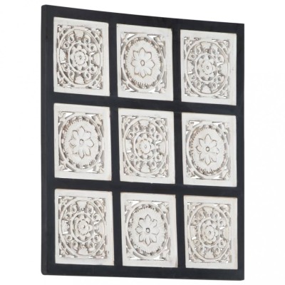 Panouri de perete sculptate manual, negru/alb, 60x60x1,5 cm MDF foto
