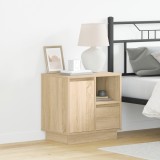 vidaXL Noptieră cu LED 2 buc Sonoma Oak 50x34.5x50 cm