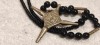 Medalion Cruce Tuarega Etnic Tribal, Onix, Vechi 1900, Semnat, Bijuterie Colectie Unicat