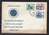 GERMANIA (DDR) 1964 - ANIVERSARI. ZIUA TINERETULUI. FDC, PLIC OCAZIONAL, Y6
