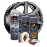 Kit complet reparatie si vopsire jante culoare Gri Inchis KVJ-GRV4