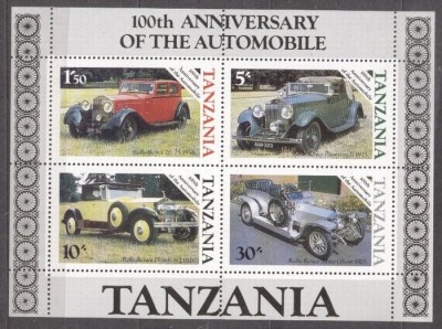 Tanzania 1986 Cars, perf. sheet, MNH S.059 foto