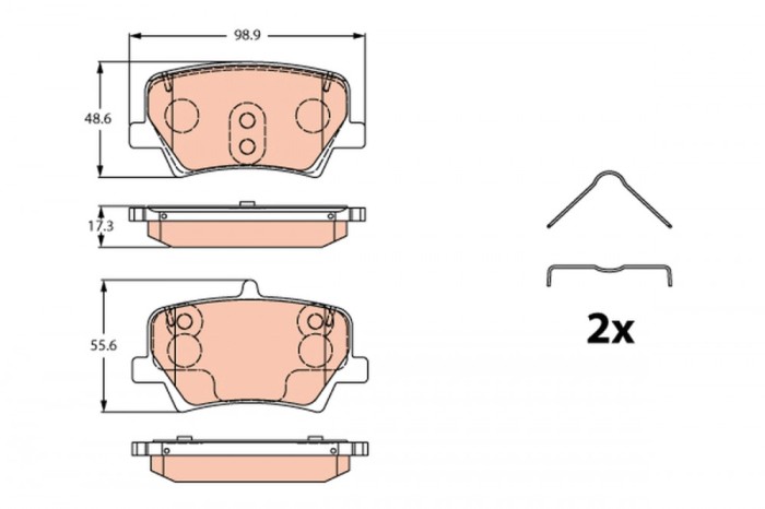 TRW GDB2277 set placute frana,frana disc