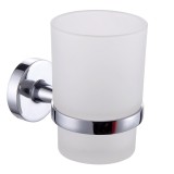 Pahar baie pentru igiena personala, cu suport, Iobagno Alfa AC1505, sticla, 9.5 x 6.5 x 10 cm