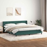 vidaXL Pat box spring cu saltea, verde &icirc;nchis, 180x210 cm, catifea 3318126