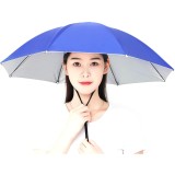 Umbrela de Cap, Diametru 69 cm, Snur Reglabil de Cap, Protectie UV/Ploaie, Albastru Inchis