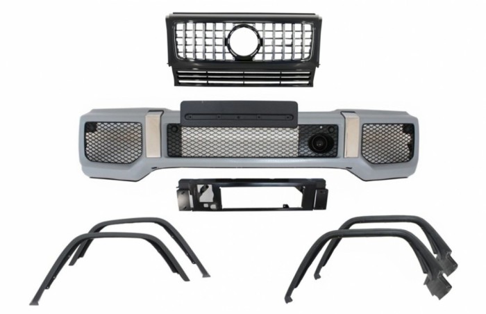 Bara Fata cu Prelungiri Aripi Extensii si Grila Centrala Mercedes G-Class W463 (1989-2018) G65 Design Performance AutoTuning