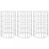 Strat inaltat gabion 3 buc. &Oslash;30x50 cm otel galvanizat circular