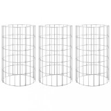 Cumpara ieftin Strat inaltat gabion 3 buc. &Oslash;30x50 cm otel galvanizat circular