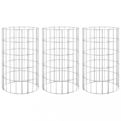 Strat inaltat gabion 3 buc. &amp;Oslash;30x50 cm otel galvanizat circular foto