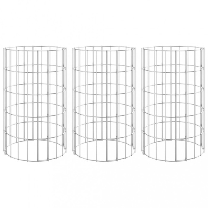 Strat inaltat gabion 3 buc. &Oslash;30x50 cm otel galvanizat circular