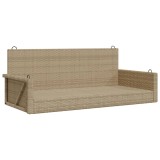 Banca de balansoar, bej, 119x56x48 cm, poliratan