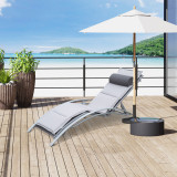 Outsunny Fotoliu sezlong de Gradina Fotoliu Relax Gri, 170x64x80cm