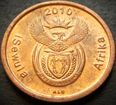 Moneda 5 CENTI - AFRICA de SUD, anul 2010 * cod 4699 = ISEWULA AFRIKA foto