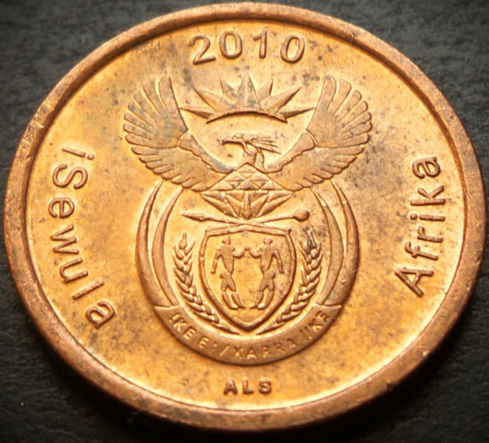 Moneda 5 CENTI - AFRICA de SUD, anul 2010 * cod 4699 = ISEWULA AFRIKA