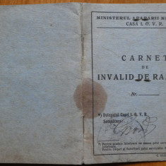 Carnet de invalid de razboi , Campania 1916 ,