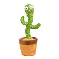 Jucarie interactiva Cactus Vorbitor si Dansator, 32 cm, cu baterii incluse, danseaza si repeta ceea ce spune copilul