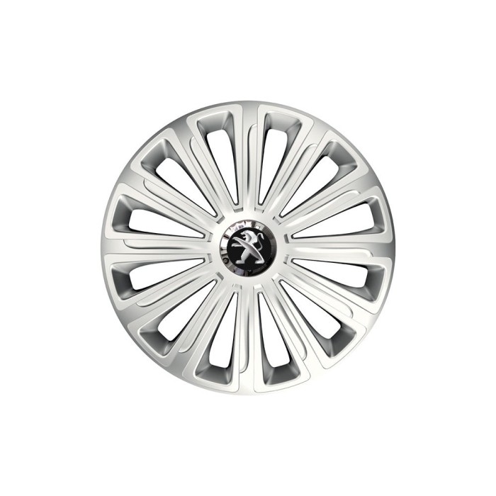 Set 4 capace roti Cu Inel Cromat Trend R16 Compatibil Cu Peugeot